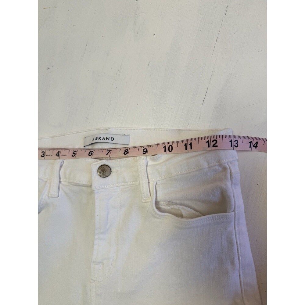 J Brand Maria Womens 26 White High Rise Skinny Denim Pants Jeans Raw Hem Frayed - Picture 12 of 14